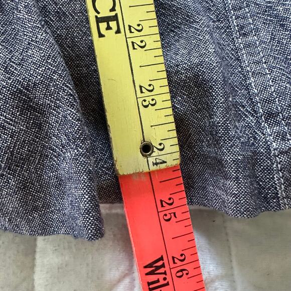 GILANI Skirt Womens 16 Blue Linen Blend Midi A-Line Minimalist Bohemian Chic - Picture 10 of 10